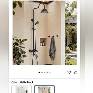 Matte Black Shower Fixture Head Spa